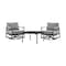 Armen Living Royal and Tiffany 3 Piece Outdoor Patio Swivel Seating Set in Black Aluminum with Teak Wood 840254332614 - alternate 1